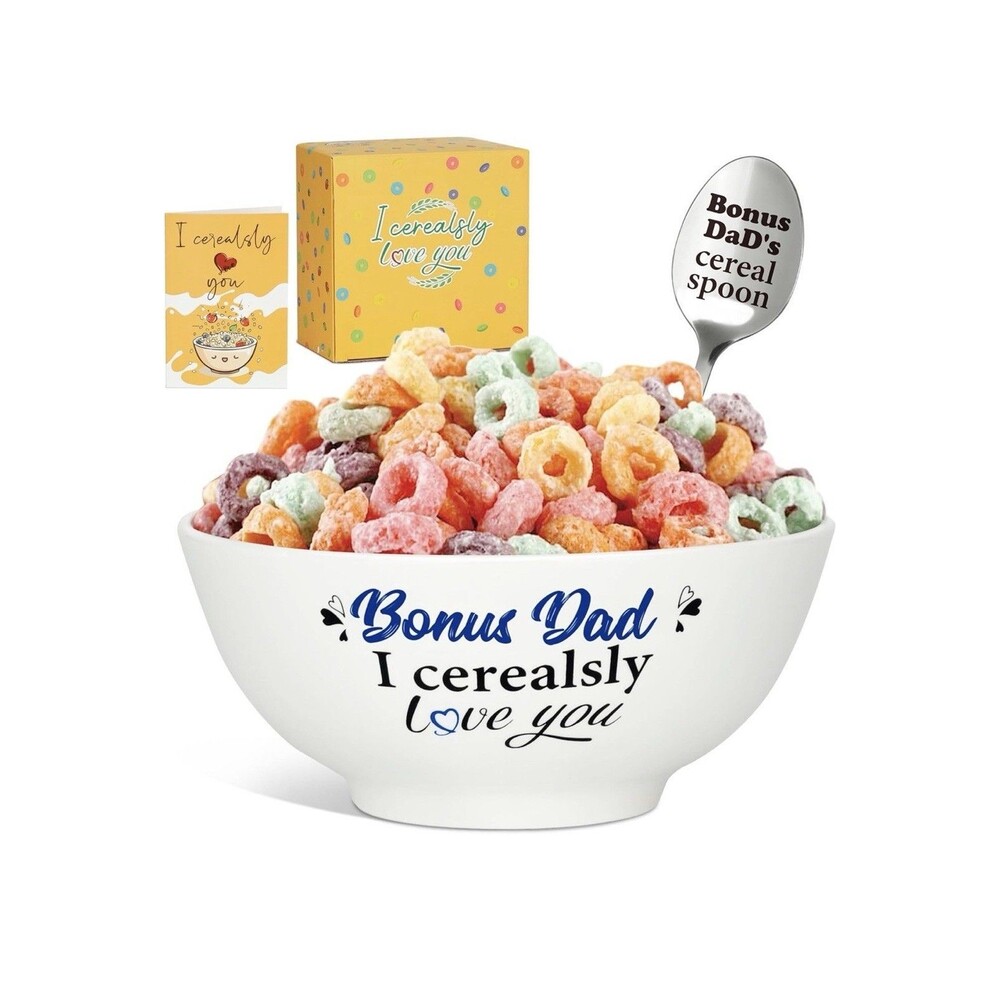 Bonus Dad Cereal Bowl, Spoon & Card. New In Box